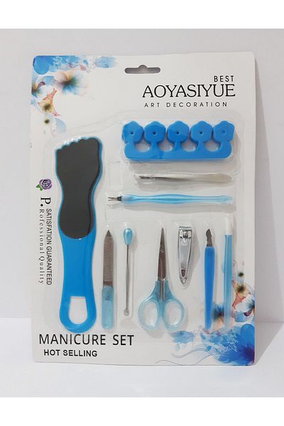 renkli çiçekler Manicure Set 10 Piece Manicure Set