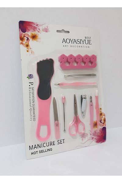 renkli çiçekler Manicure Set 10 Piece Manicure Set