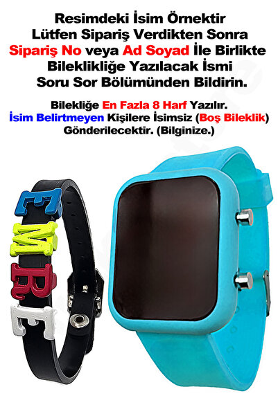 tutkanstore Çocuk Kol Saati İsme Özel Hediye Bileklik Dijital Su Geçirmez Kız...