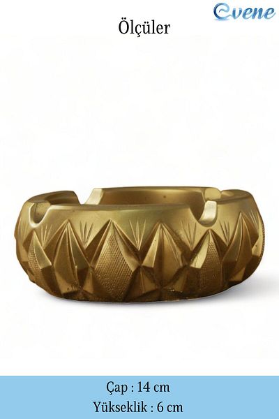 Evene Ashtray Gold Ashtray Decorative Ashtray 2 Pieces Model 3