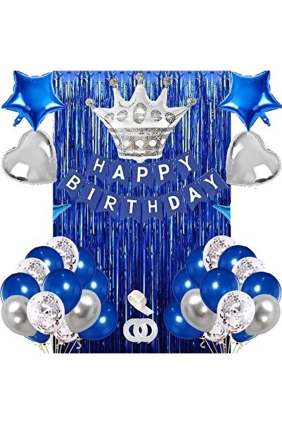 DÜVENCİ TİCARET Σετ μπαλονιών γενεθλίων πολυτελείας σε μπλε χρώμα από το Çıtı...
