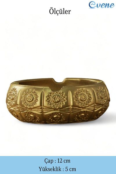 Evene Ashtray Gold Ash Tray Decorative Ashtray 2 Pieces Model 4