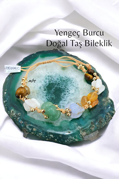 NBS Beautiful Naturel Stones سوار برج السرطان من الحجر الطبيعي بتصميم أنيق (ا...