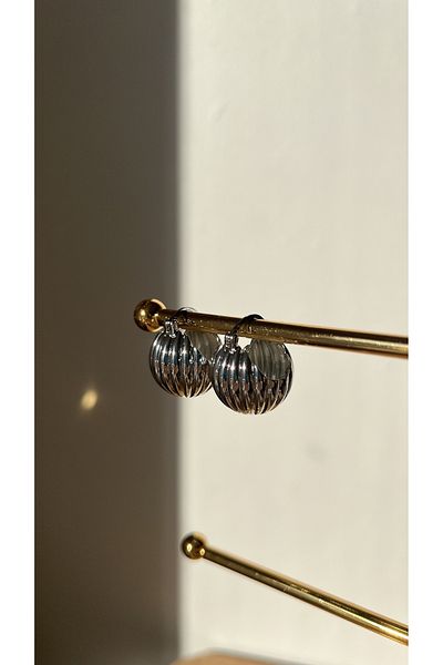 Ebru Atelier STAINLESS UNTARNED STEEL BASKET EARRINGS