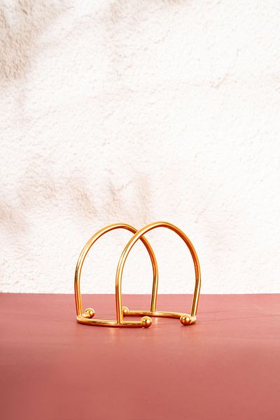 mba decor metal bending art Crescent Model Gold Stainless Full Iron Luxury Napkin Holder Presentation Kitchen Decoration Tableware