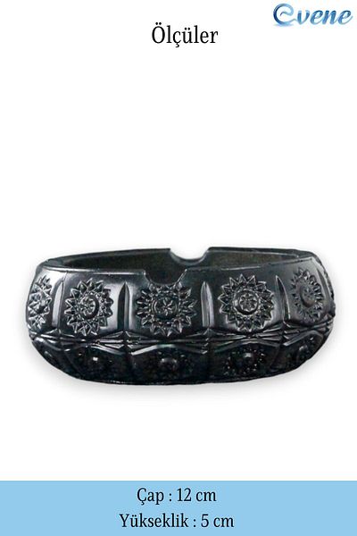 Evene Ashtray Black Ash Tray Decorative Ashtray 2 Pieces Model 4