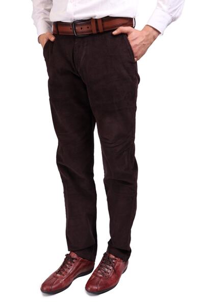 Daniel Voi Velvet Brown Men's Regular Fit Side Pocket Trousers