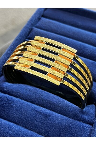 LiyaBujiteri Silvery Rib Clamp Bracelet 316L Steel