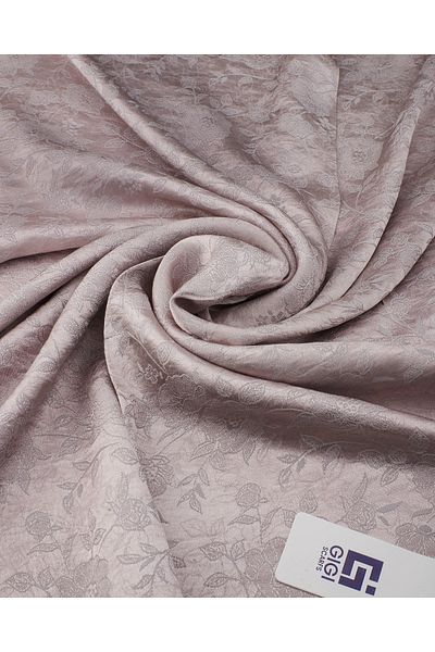 Scarf Shiny Jacquard Flower Pattern Shawl - Light Powder Gray -