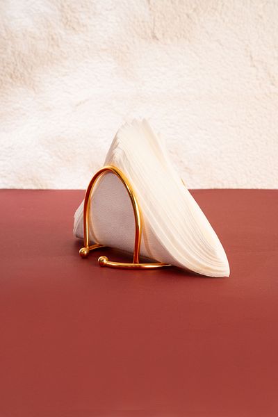 mba decor metal bending art Crescent Model Gold Stainless Full Iron Luxury Napkin Holder Presentation Kitchen Decoration Tableware