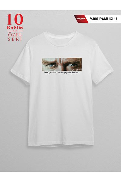 Pisa Art Αναμνηστικό 10 Νοεμβρίου Ataturk T-shirt με προσαρμοσμένη εκτύπωση 100% ΒΑΜΒΑΚΙ