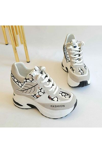 nuaA Nua Pantofi Fashion Leaf Model 10 cm Toc Ascuns Pantofi Sport Casual