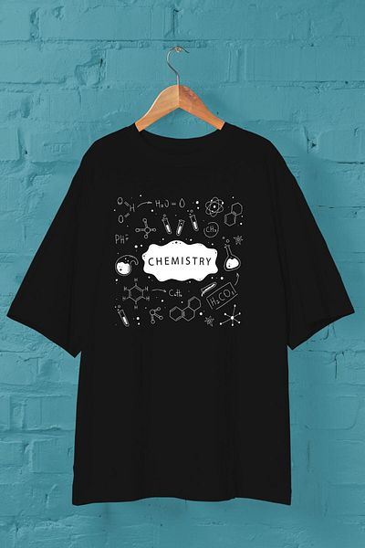 Pisa Art Unisex Μαύρο μπλουζάκι με στάμπα χημείας