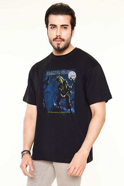 Pisa Art Iron Maiden - Benjamin Breeg Printed Unisex Μαύρο μπλουζάκι Oversize 100% βαμβάκι