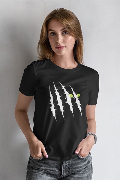 Pisa Art Καλοκαιρινό Cat Scratch Printed - Crew Neck Regular T-Shirt