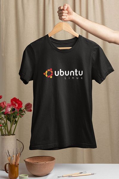 Pisa Art Лятна тениска с кръгло деколте и щампа на Ubuntu Software