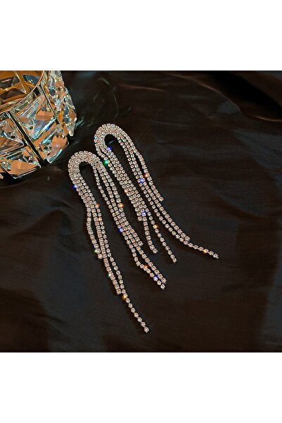 Mupten Crystal Stone Earrings, Tassel Dangle Waterway Earrings, Evening Dress...