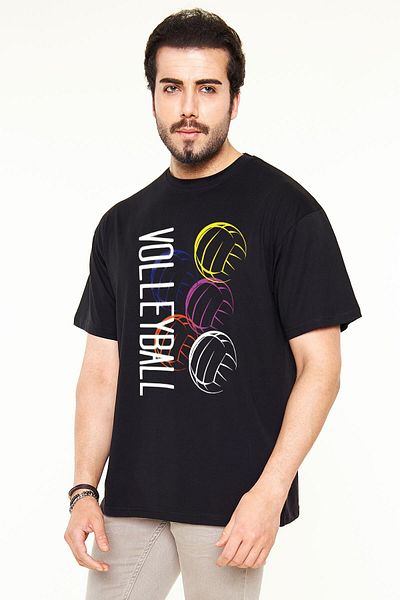 Pisa Art Unisex Μαύρο μπλουζάκι βόλεϊ Oversize - Μπλουζάκι βόλεϊ