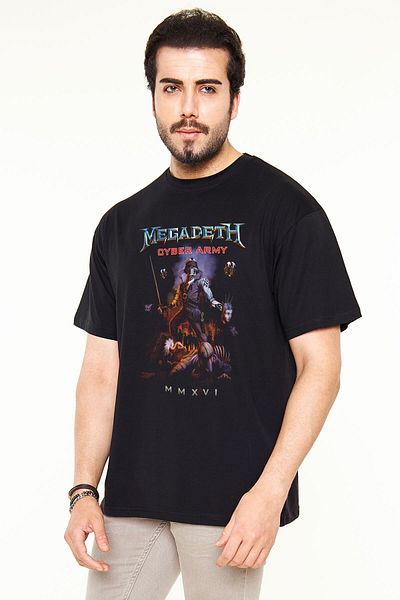 Pisa Art Megadeth - Cyber ​​Army Unisex εμπριμέ μαύρο μπλουζάκι Oversize