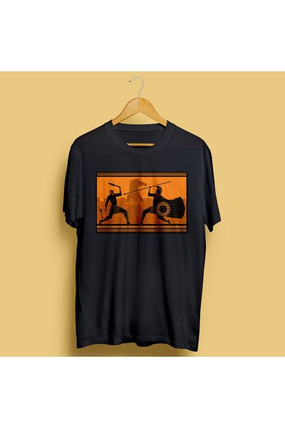 Pisa Art Тениска с щампа Achilles Mythology Oversize