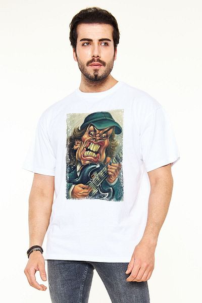 Pisa Art Tricou alb oversize unisex imprimat