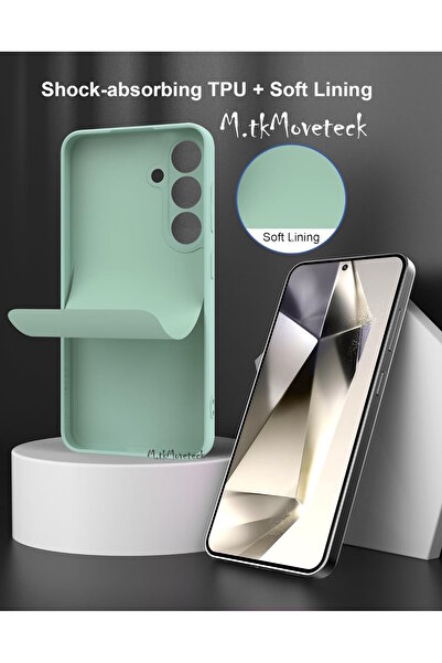 m.tk moveteck Samsung Galaxy S24 Plus Kılıf Kamera Korumalı Mat Hisli içi Kadife Yumuşak Lansman Renkli Silikon