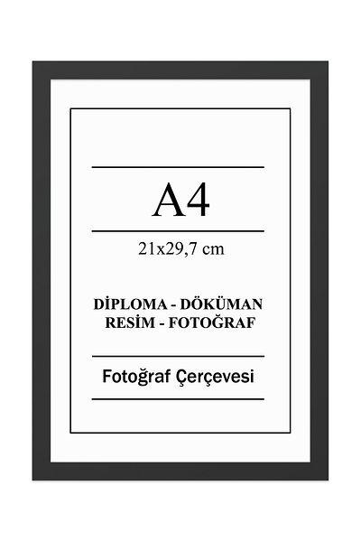UON A4 Frame Black 21X30 Diploma Document Certificate Single Flat Model Photo Picture Frame Set
