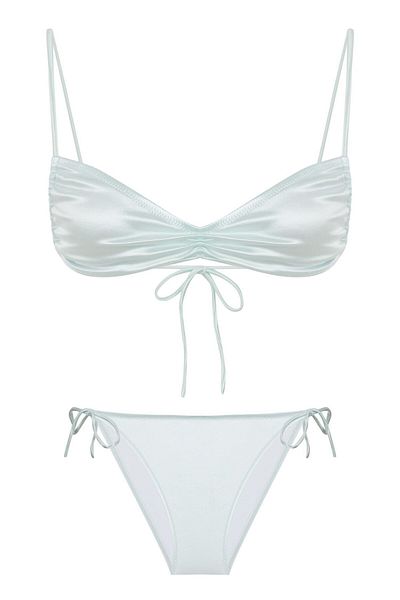 AQUELLA Σετ μπικίνι Satin Mint Green - Gathered Bustier