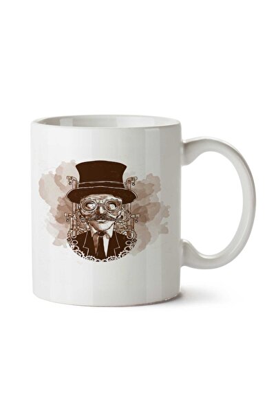 ART HEDİYE كوب Steampunk جمجمة مطبوع على الجانبين