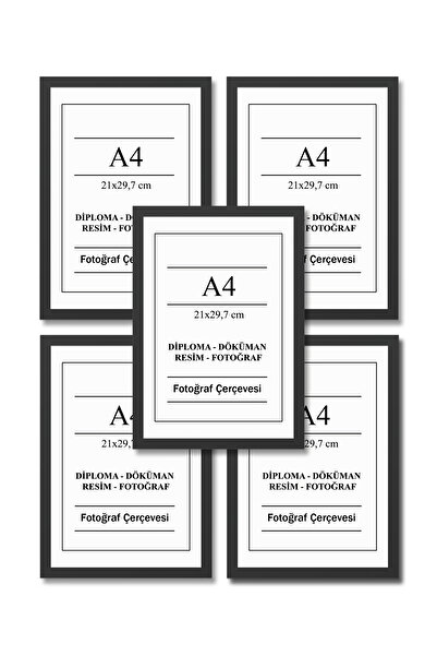 UON إطار A4 أسود 21x30 شهادة دبلوم 5 قطع نموذج عادي إطار صورة للصور