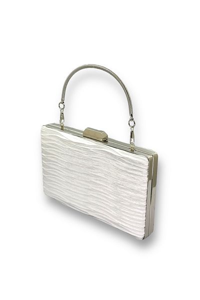 Biçanta Βραδινό φόρεμα Mother of Pearl Πλισέ σατέν τσάντα με μεταλλικές λαβές Αρραβώνας γάμου Henna Evening Bag Graduation