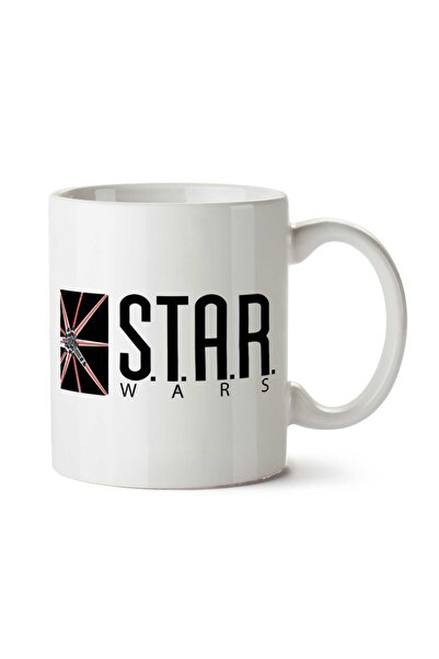 ART HEDİYE كوب ستار وورز لابس فلاش دي سي كوميكس أسود مطبوع على الجانبين