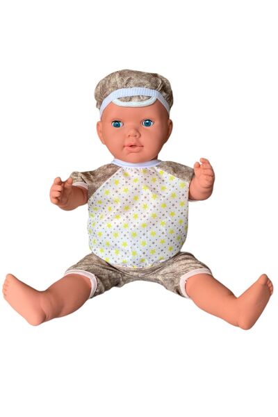 Gamze Oyuncak Büyük Boy Türkçe Konuşan Kel Şapkalı Et Bebek Oyuncak (60 CM)