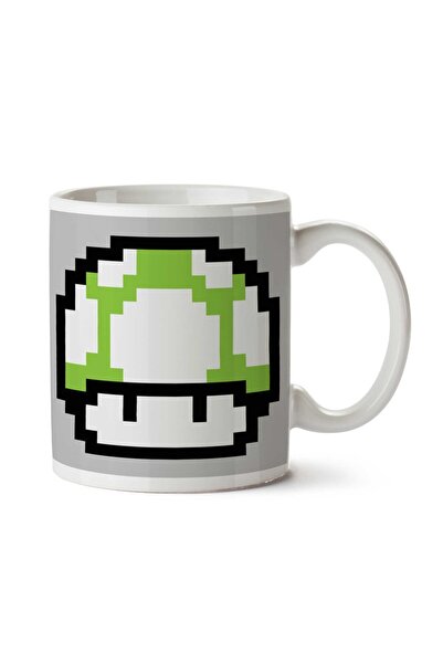 ART HEDİYE كوب سوبر ماريو فطر أخضر أبيض مطبوع على الجانبين