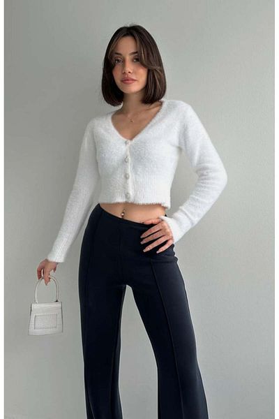 fujya Soft Cardigan with Pearl Buttons