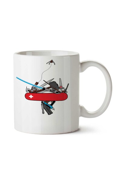 ART HEDİYE سكين الجيش المهوس سكين الجيش السويدي كوب مطبوع على الجانبين