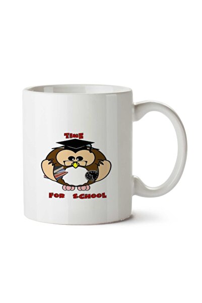 ART HEDİYE كوب زجاجي مطبوع عليه وجهين من Time for School