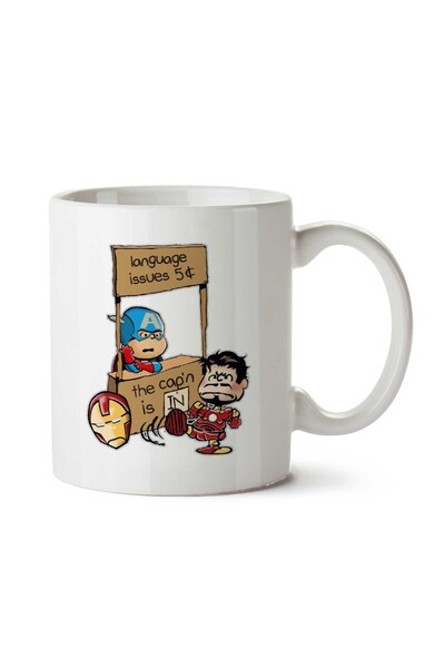 ART HEDİYE The Cap Is In Captain America Iron Man Two Sided Printed Mug