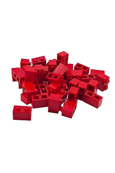 LEGO Accessory Custom Moc Creator Brick 1 X 2 Red Brick 4 Pieces Will Be Sent