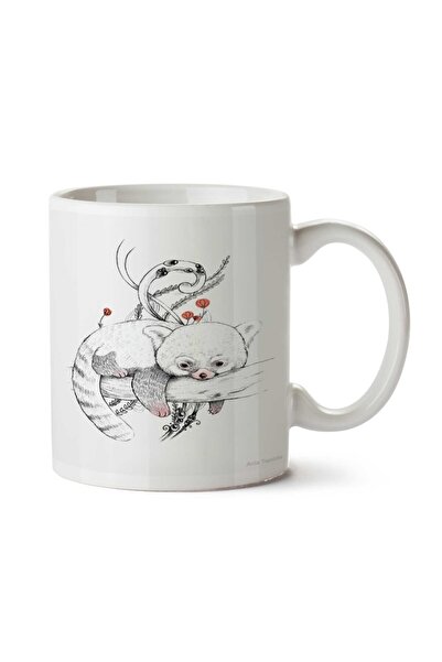 ART HEDİYE كوب مطبوع على الجانبين بتصميم حيوان الكسلان