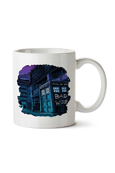 ART HEDİYE Tardis - كوب ذو وجهين مطبوع عليه Bad Wolf (دكتور هو)