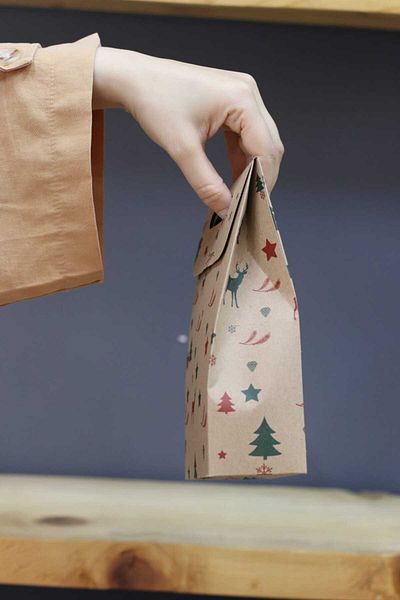 demontecraft Подаръчна опаковка Pelur Bag Подаръчна торбичка с шарка на елен, 3 броя, размер 21x14x6.5