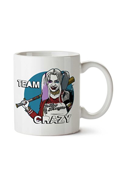 ART HEDİYE كوب مطبوع على الجانبين من Team Crazy Harley Quinn Suicide Squad
