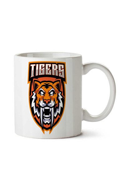 ART HEDİYE كوب بطبعة رأس النمور على الجانبين