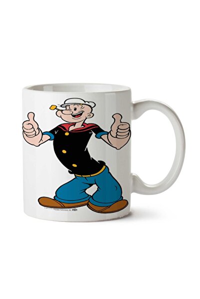 ART HEDİYE كوب زجاجي مطبوع على الجانبين من Popeye Process