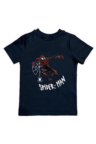 SPIDERMAN лятна детска тениска от памучен пениран плат с щампа на човек паяк