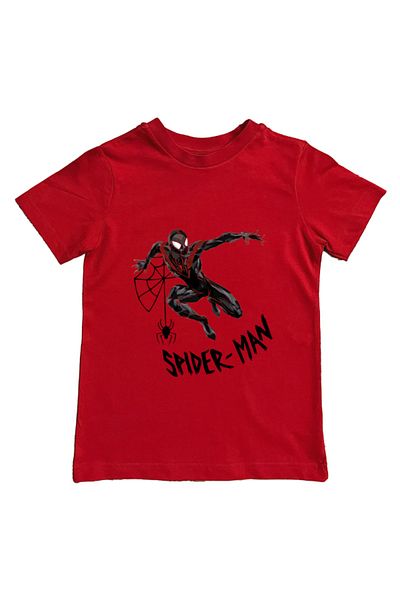 SPIDERMAN лятна детска тениска от памучен пениран плат с щампа на човек паяк