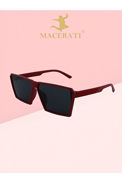 MACERATİ Hills Unisex Red Square Frame 0-10 Years Old Children Uv400 Sunglasses Boxed