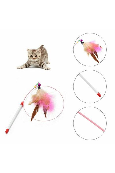 Wanderlust Cat Play Kitten Play Rod Fun Kitten Toy Feather Rod 1pc