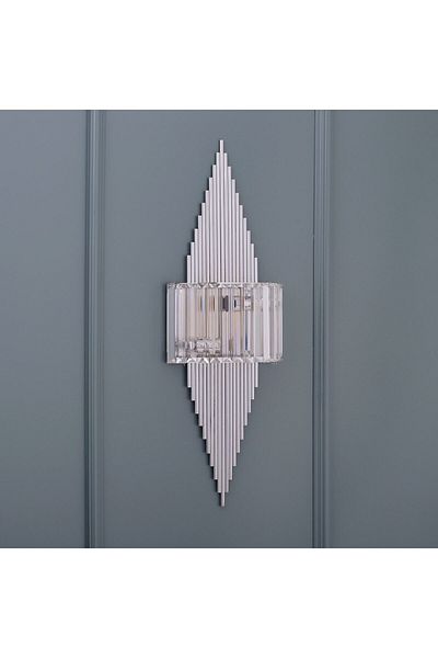 Elit Aydınlatma Chrome Color Metal Body Stylish Glass Detailed Wall Lamp Sconce